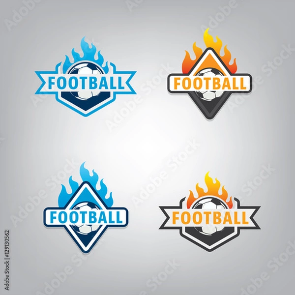 Fototapeta Soccer logo design set,vector illustration