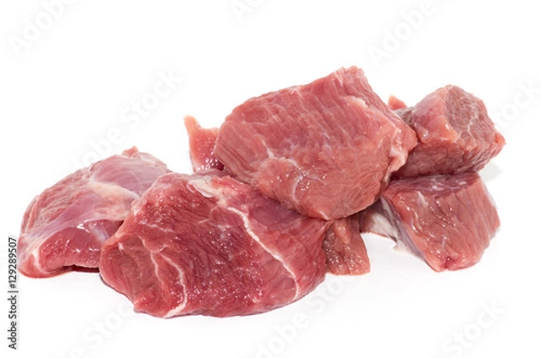 Fototapeta raw meat isolated on white