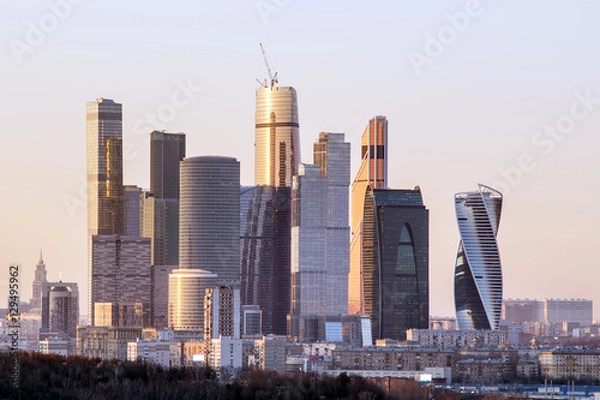 Obraz Moscow International Business Center in the evening.