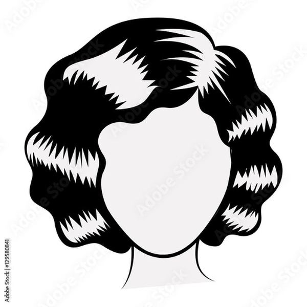 Fototapeta Woman head icon. Girl female avatar person people and human theme. Isolated design. Vector illustration