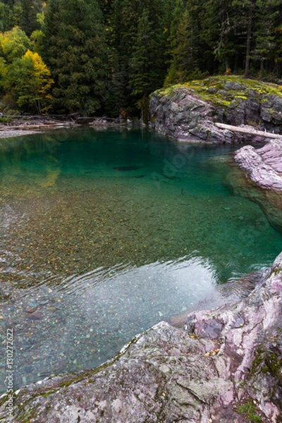 Fototapeta pristine glacial river flow