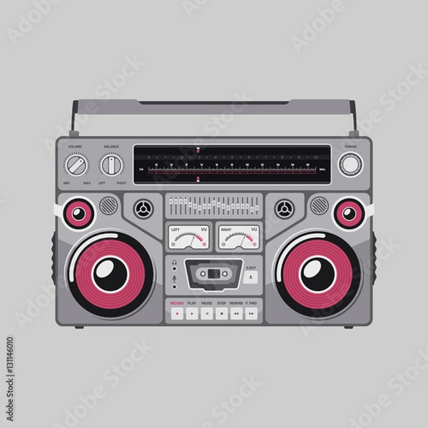 Obraz Tape Recorder Flat Vector Illustration