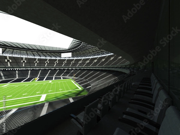 Obraz 3D render of a round football stadium with black seats