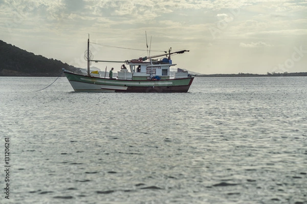 Obraz fishing boat anchored