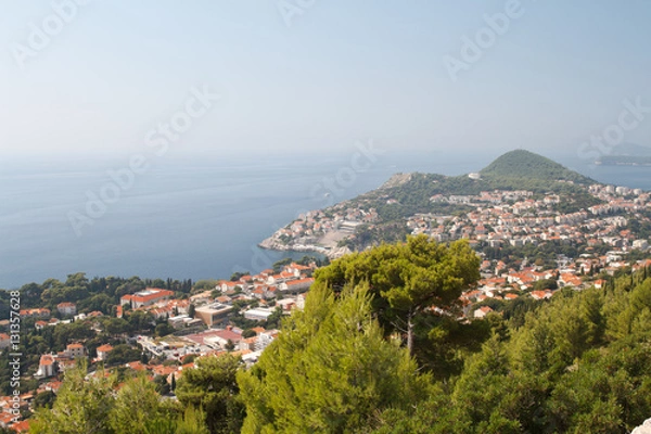 Fototapeta Aerial view of the city of Dubrovnik in the Adriatic Sea