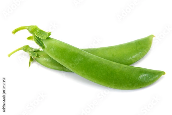 Fototapeta green peas, white background