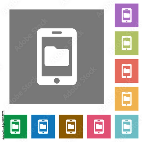 Fototapeta Smartphone data storage square flat icons