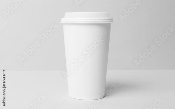 Fototapeta Blank white paper cup