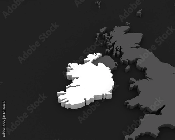 Obraz ireland map 3D illustration