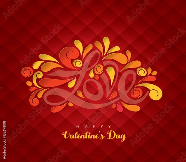 Fototapeta Valentine's day with cut paper. Vector illustration