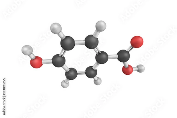 Fototapeta 3d structure of Carboxyphenol, also known as Salicylic acid. Thi