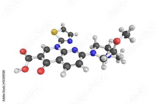 Fototapeta 3d structure of Voreloxin, also known as Vosaroxin, a topoisomer