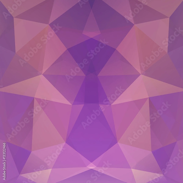 Fototapeta Geometric pattern, polygon triangles vector background in purple, beige tones. Illustration pattern