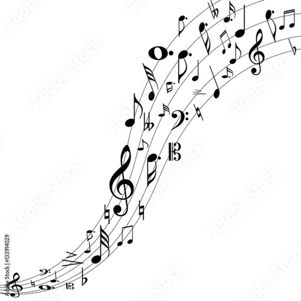 Fototapeta music note design