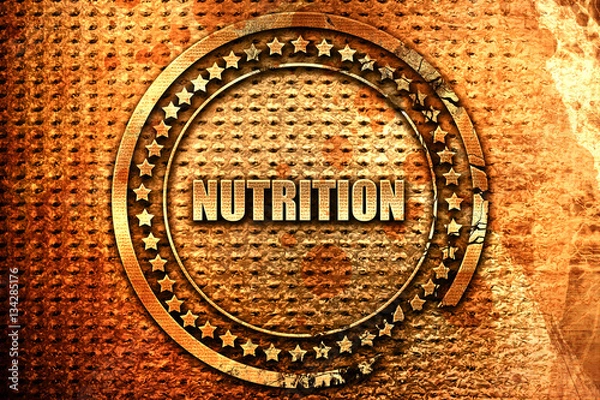 Fototapeta nutrition, 3D rendering, grunge metal stamp