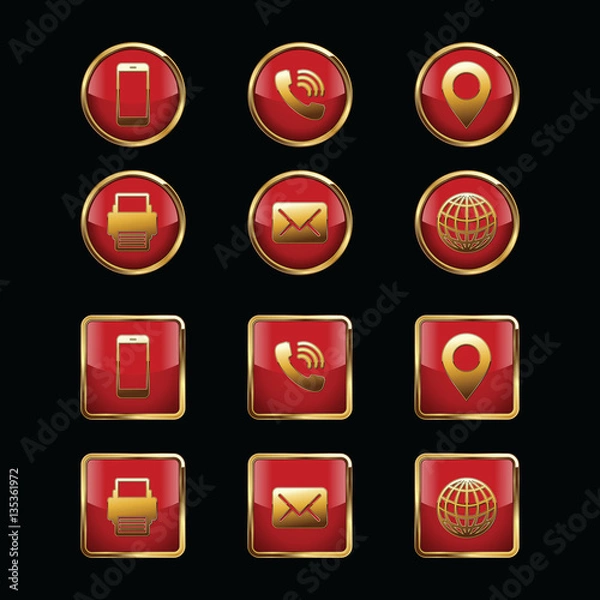 Obraz Business Card Icon Set. Web Icons. Luxury Icons.