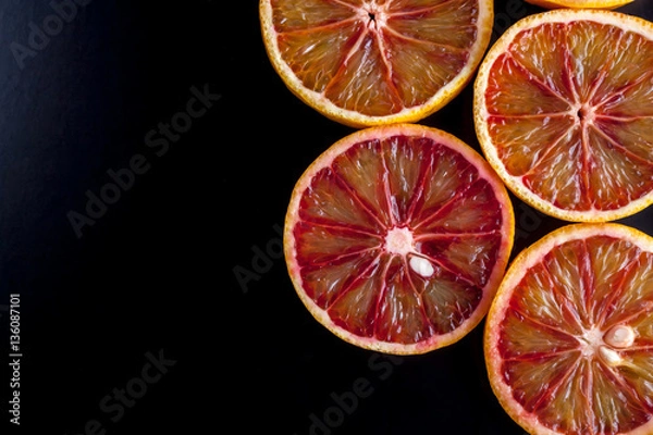 Fototapeta red sicilian oranges sliced