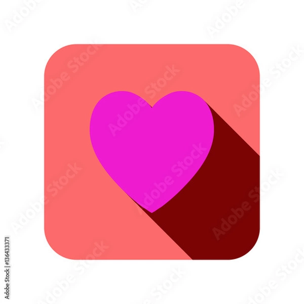 Obraz vector of heart with long shadow