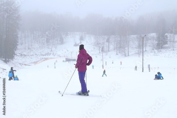 Fototapeta In ski resort. Cesis