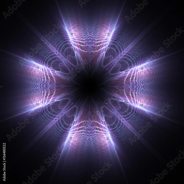 Obraz  Abstract Glowing  Cross  Background - Fractal Art
