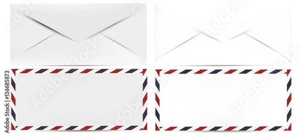 Obraz Vector realistic clean mock up envelope for design. Isolated on