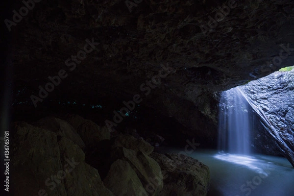 Obraz Waterfall with Glowworms