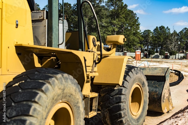 Obraz Road Building with Heavy Equipment