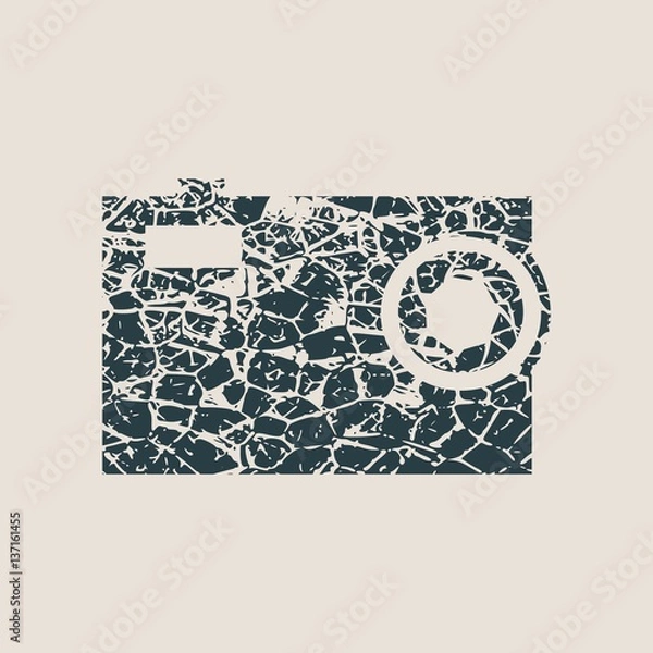 Fototapeta Photo camera icon. Web Icon. Sketch style illustration. Grunge style vector illustration