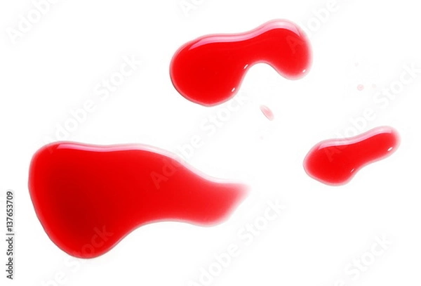 Fototapeta Blood stains isolated on white background, with clipping path