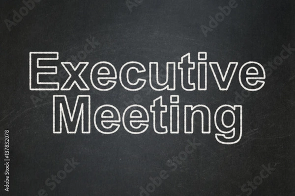 Fototapeta Business concept: Executive Meeting on chalkboard background