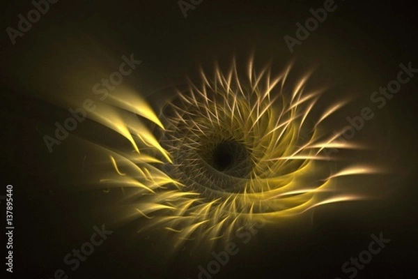 Fototapeta 3D rendering abstract fractal light background