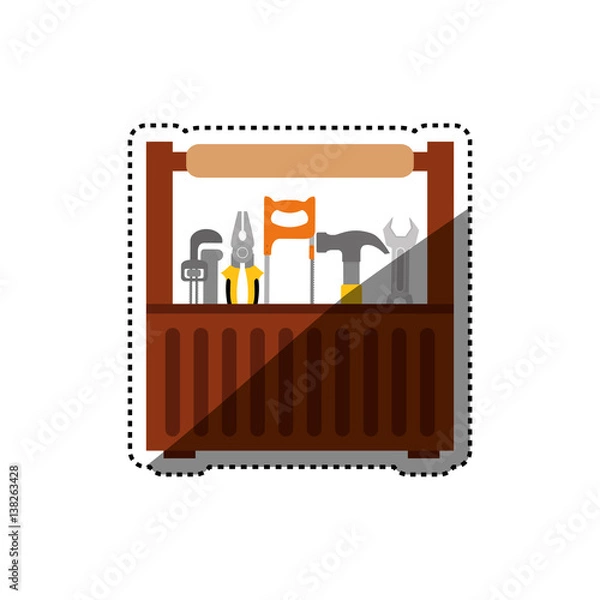 Fototapeta Tools kit box icon vector illustration graphic design