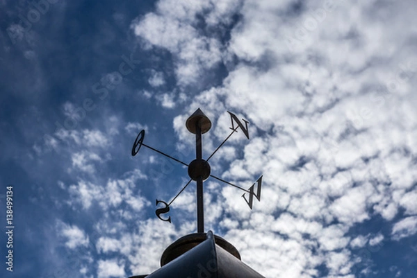 Fototapeta Compass with cardinal points against blue sky - 3