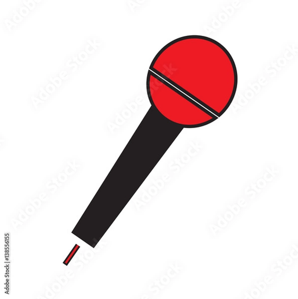 Fototapeta Microphone icon vector isolated in white background.