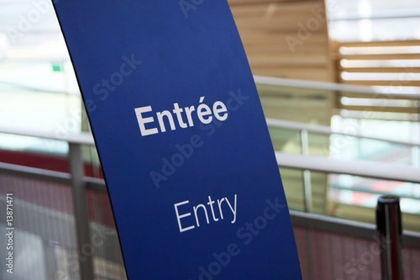 Fototapeta panneau d'entrée