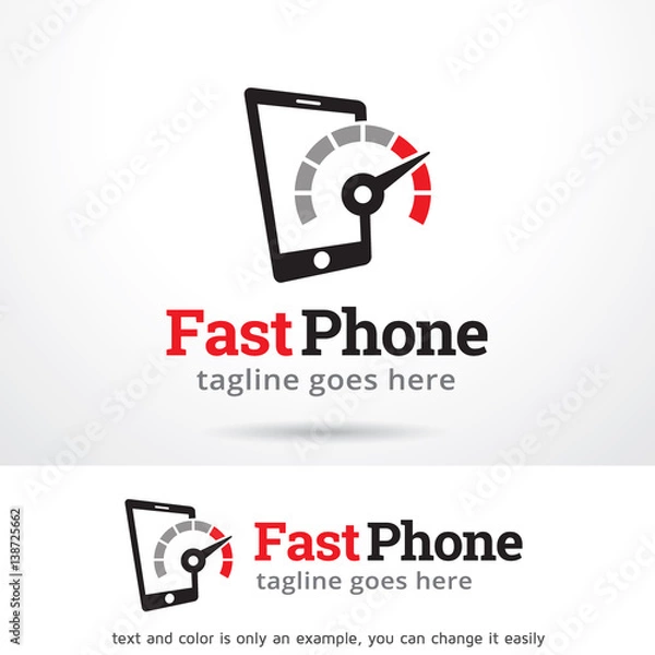 Fototapeta Fast Phone Logo Template Design Vector 