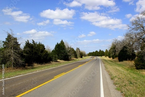 Obraz Einsamer Highway durch Waldlandschaft