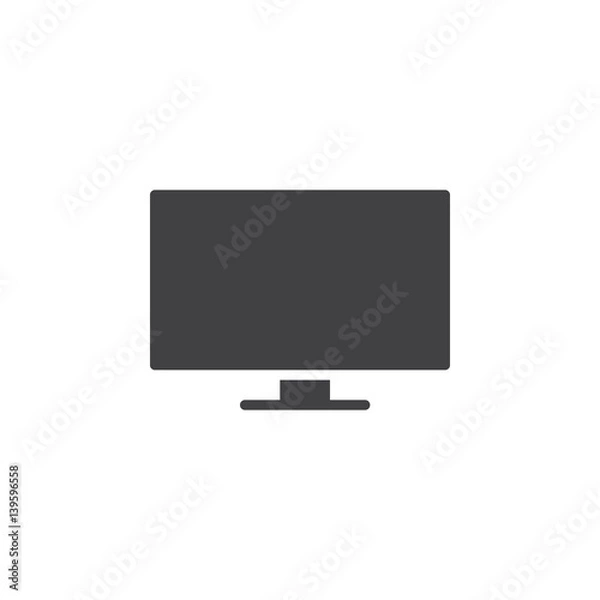 Fototapeta Flat Screen TV icon vector, filled flat sign, solid pictogram isolated on white. Symbol, logo illustration. Pixel perfect