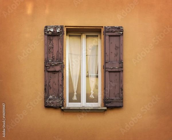 Fototapeta Traditional window with shutters