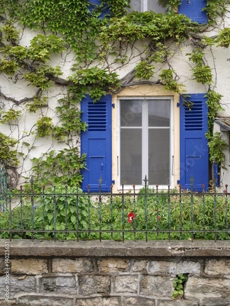 Obraz Fenêtre à volets bleus