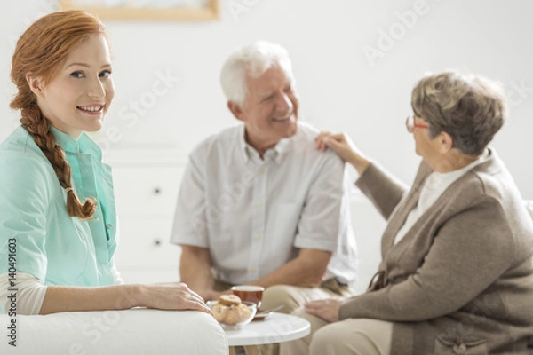 Fototapeta Nurse in retirement house