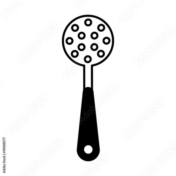 Fototapeta frieds spoon kitchen cutlery isolated icon vector illustration design