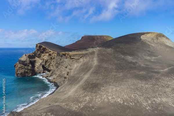 Fototapeta Arid landscape of Volcano do Capelinhos, Faial Island, Azores, Portugal