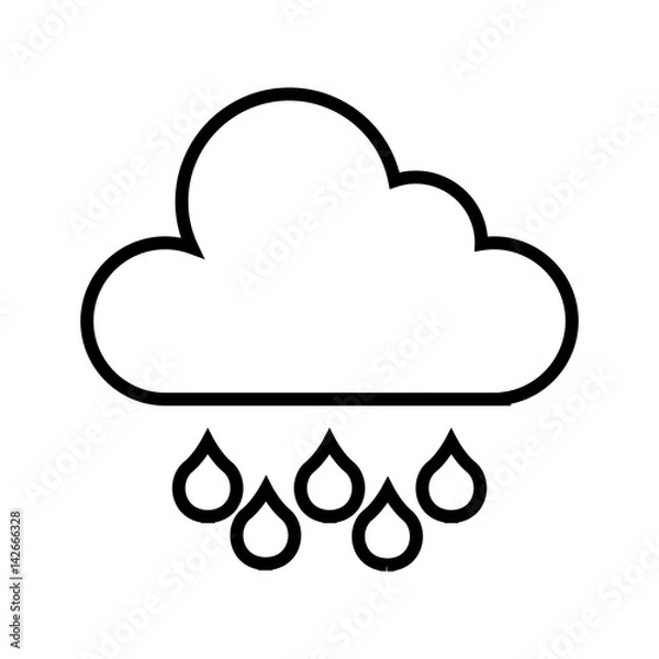 Fototapeta rain weather isolated icon vector illustration design