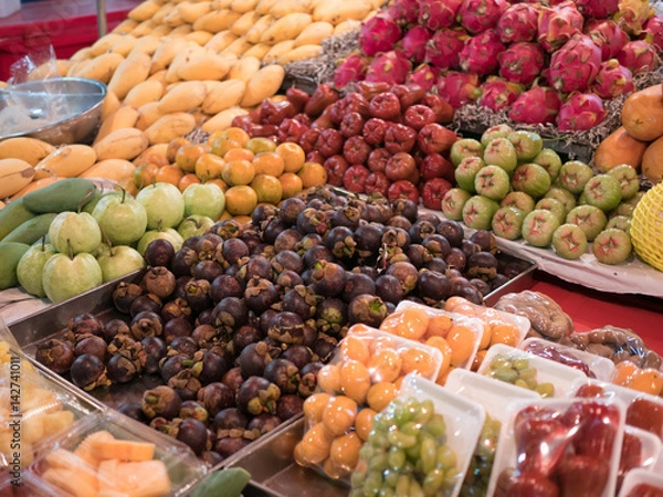 Fototapeta Picture of fresh different fruits