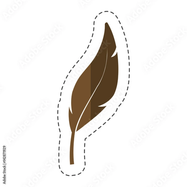 Fototapeta dry leaf icon over white background. vector illustration