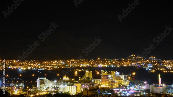 Fototapeta View of Eilat at night