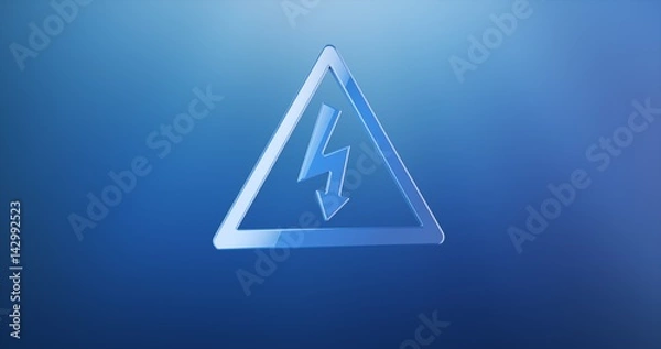 Fototapeta High Voltage Blue 3d Icon