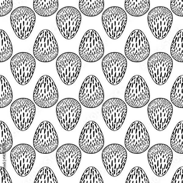 Obraz Hand drawn ornamental eggs seamless pattern.