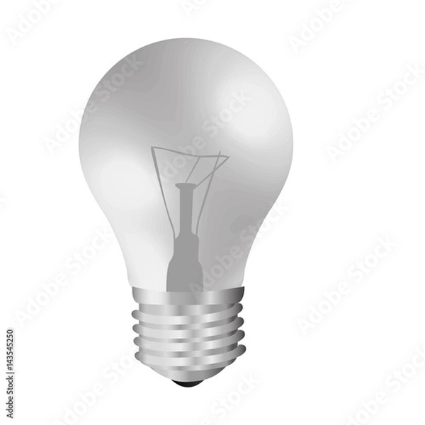 Fototapeta realistic modern light bulb off vector illustration